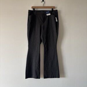 NWT Old Navy High-Rise Pixie Flare Pants Women size 14 Gray Office Career Pocket